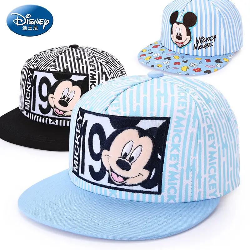 Disney Mickey Mouse Hat Blue Striped Cotton Boys Cap - Image 4