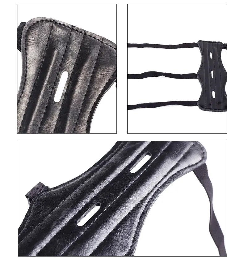 Bow and arrow equipment arm guards archery supplies non-cowhide with holes anti-trime hunting bow and arrow training arm guards wholesale — feature 10