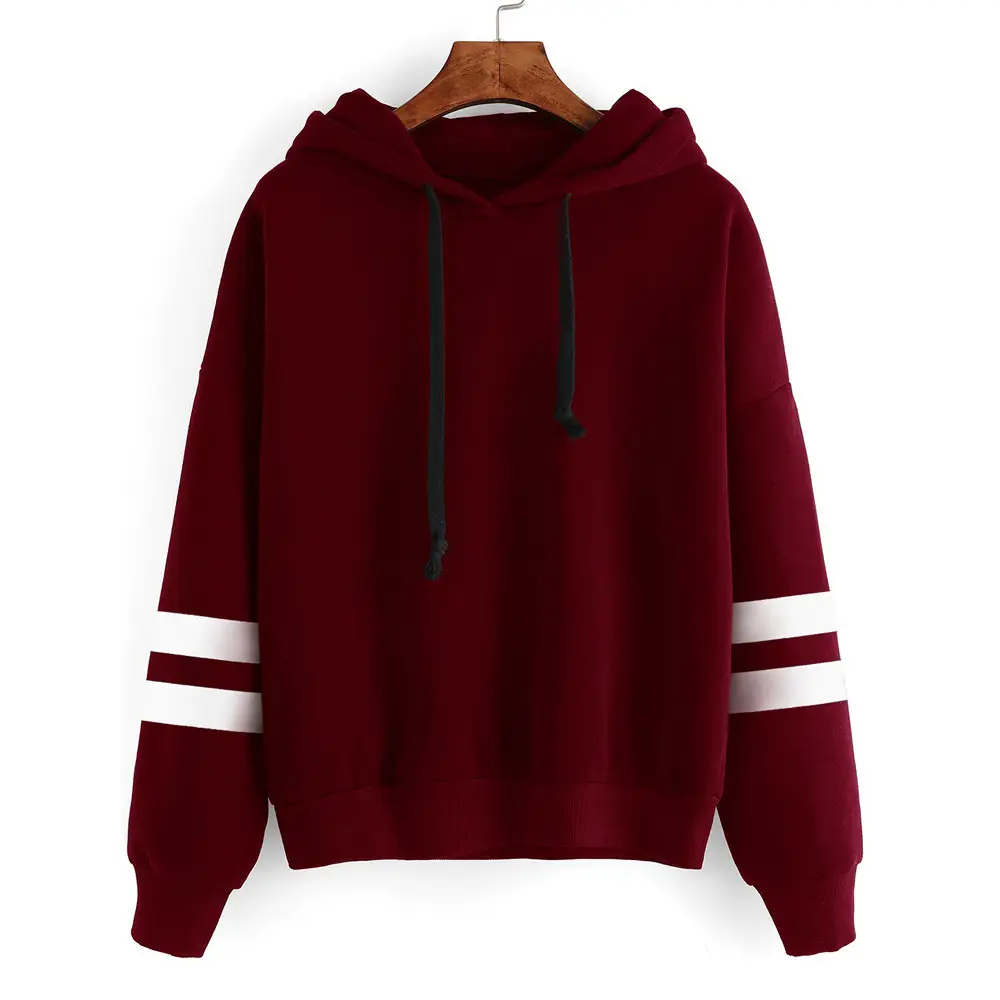 Men White Hooded Sweatshirt with Black Stripes - Image 4