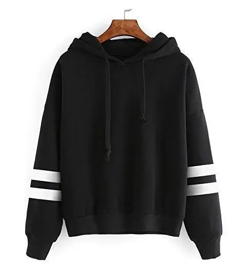 Men White Hooded Sweatshirt with Black Stripes - Image 3