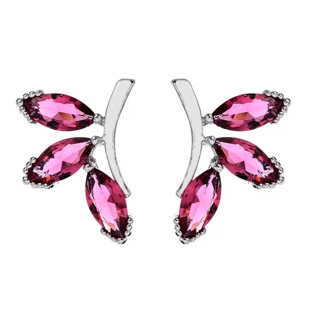 Blue Diamond Butterfly Earrings for Women