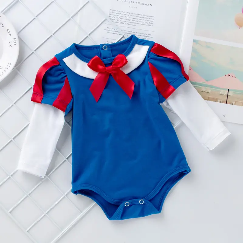 Girls Blue Red Bow Tulle Skirt Set - Image 5