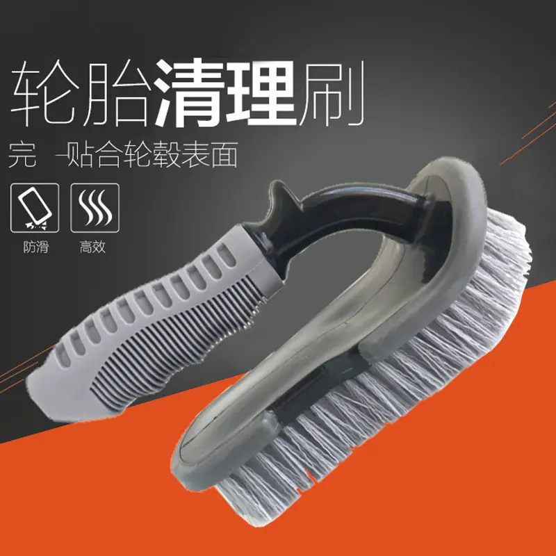 Black Hair Brush for Car Tire Cleaning - Image 8