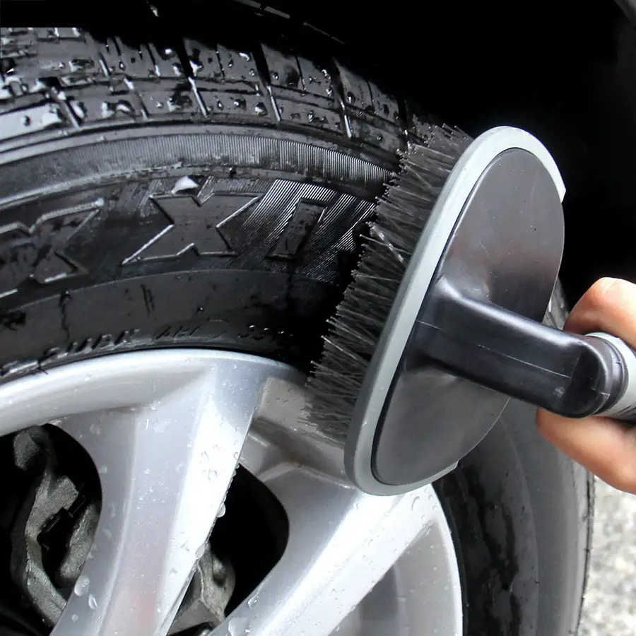 Black Hair Brush for Car Tire Cleaning - Image 9