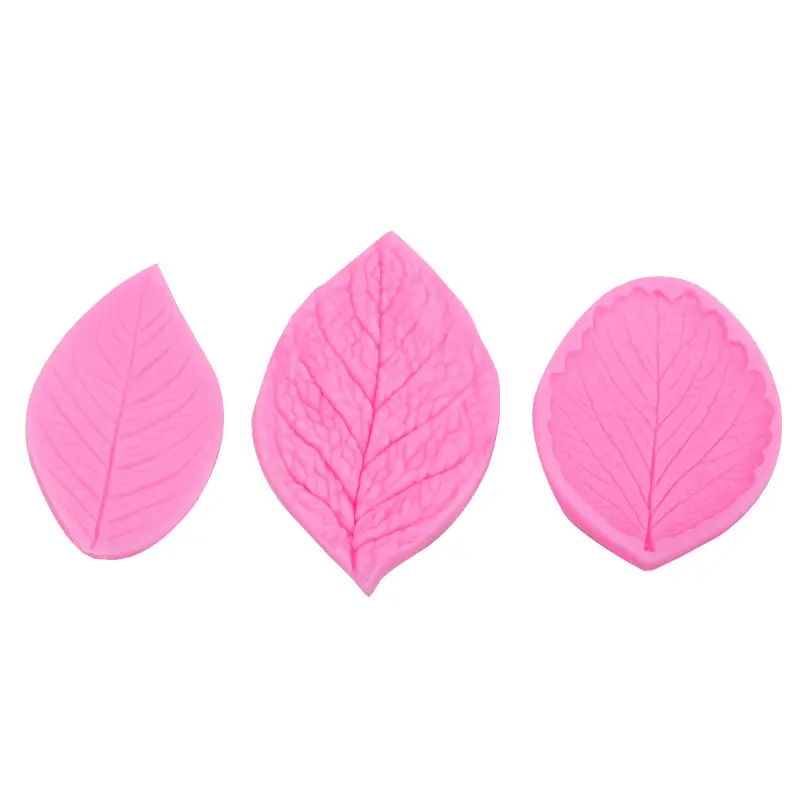 Silicone Flower Leaf Sugar Mold Pink Green 6Pcs - Image 6