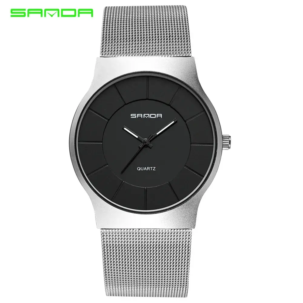Men's Stainless Steel Watch Gold Black Silver Quartz Pointer Type
