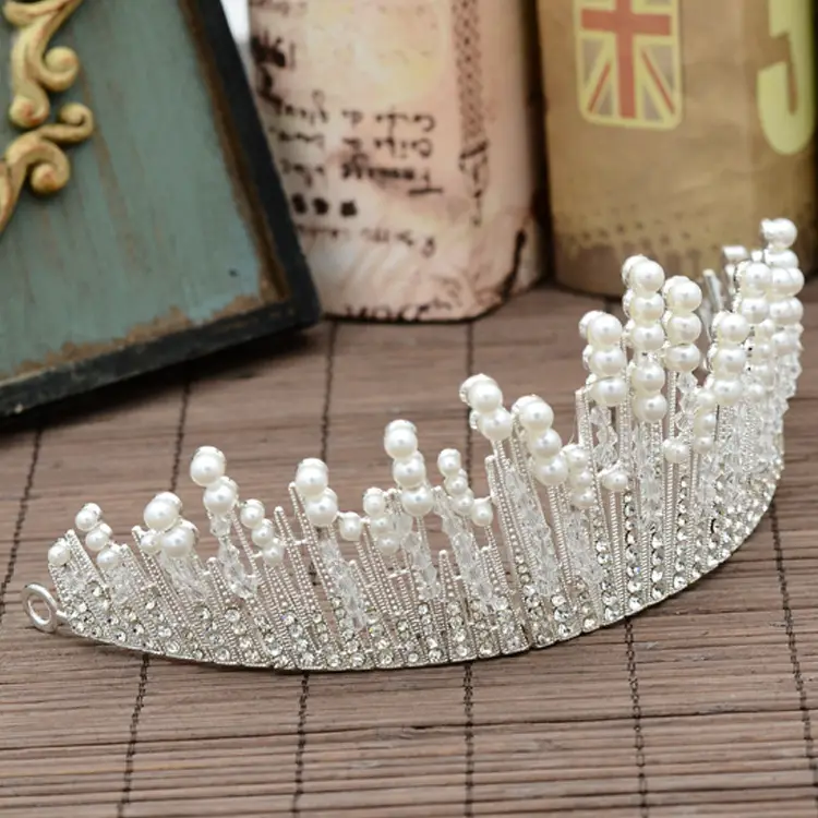 Crystal Pearl Crown for Bridal & Birthday Decor - Image 3