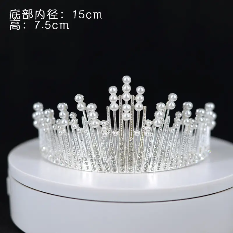 Crystal Pearl Crown for Bridal & Birthday Decor - Image 4