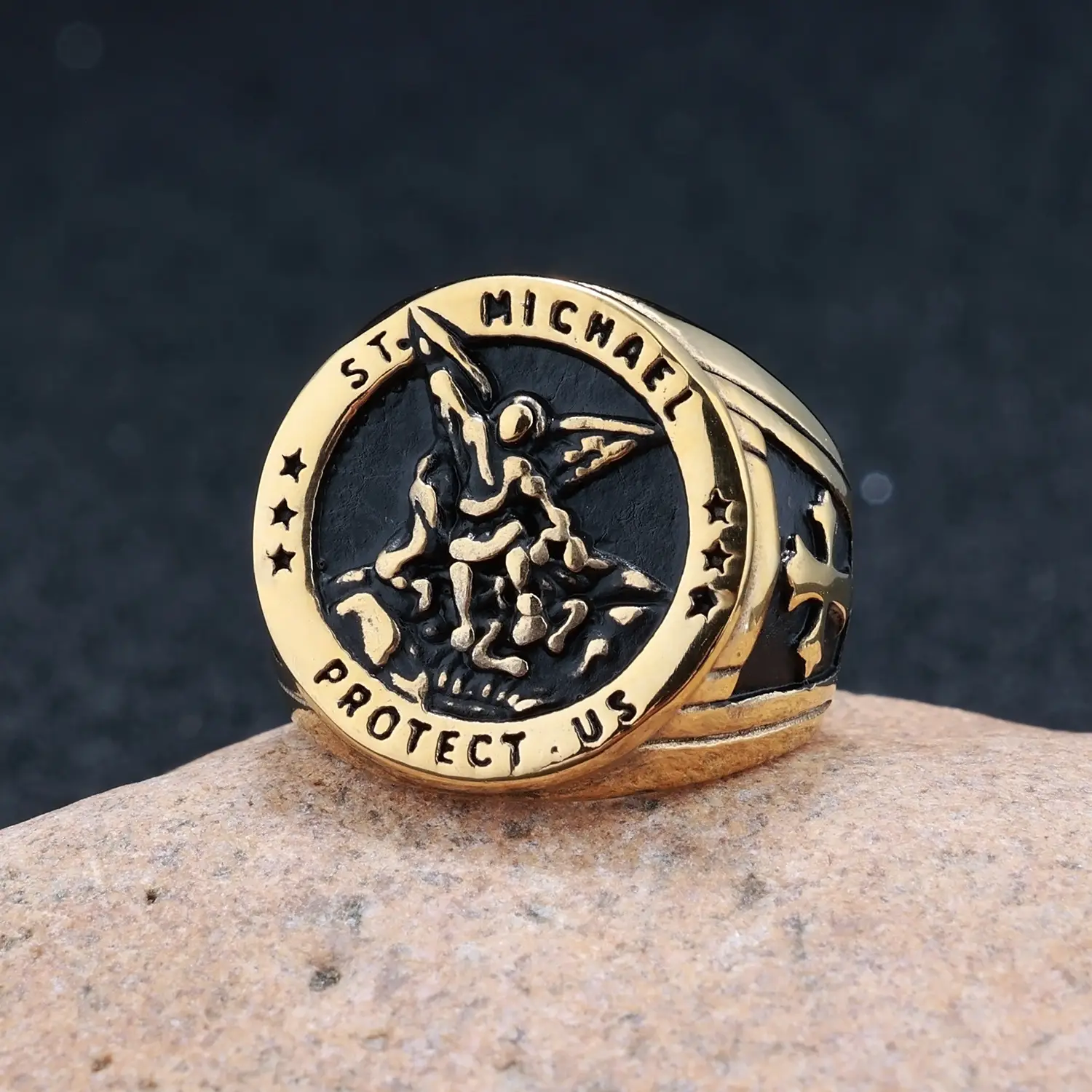 Men's Angel Cross Seal Ring 316 Ti Steel Hot Selling - Image 8