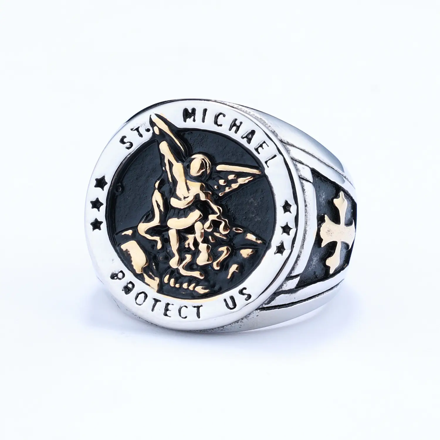 Men's Angel Cross Seal Ring 316 Ti Steel Hot Selling - Image 3