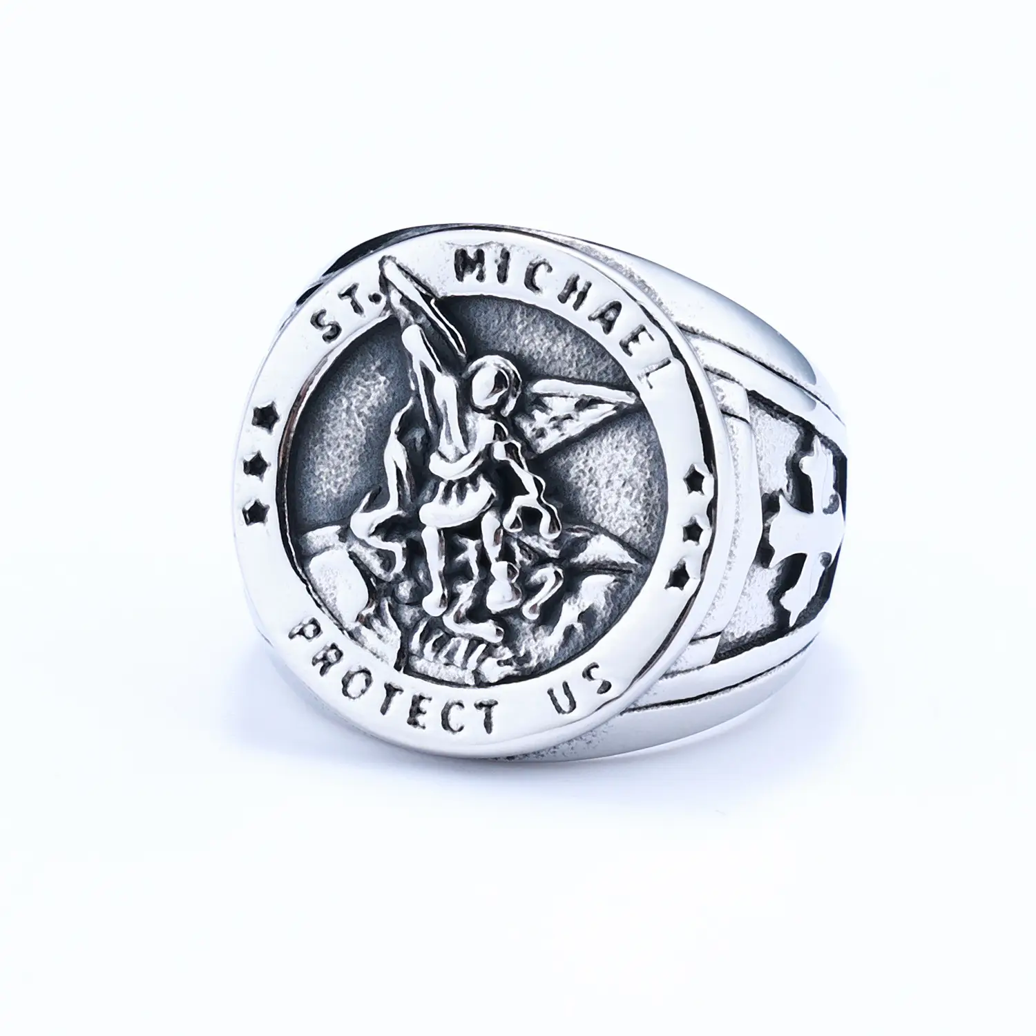 Men's Angel Cross Seal Ring 316 Ti Steel Hot Selling - Image 4