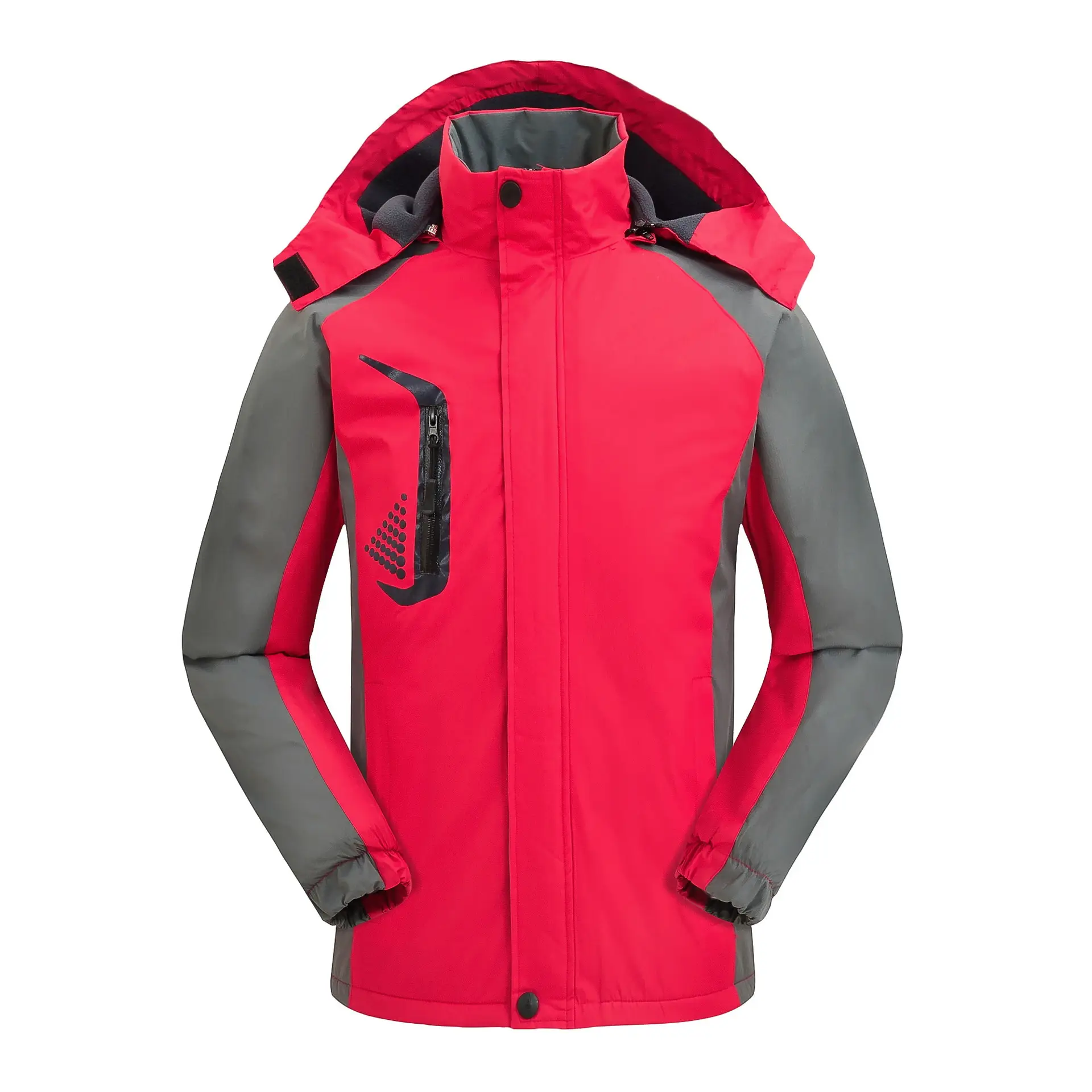 Winter Fleece Lined Jacket Blue Grey Hooded Workwear