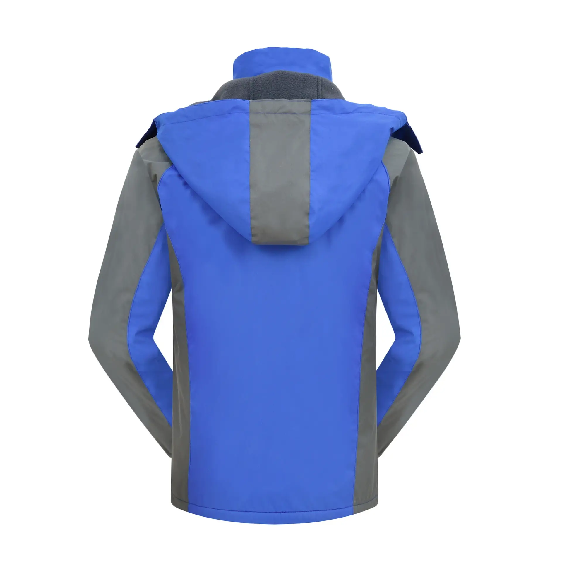 Winter Fleece Lined Jacket Blue Grey Hooded Workwear — feature 13