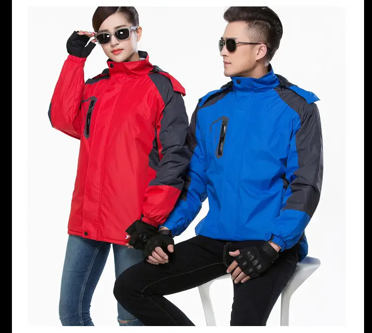 Winter Fleece Lined Jacket Blue Grey Hooded Workwear — feature 16