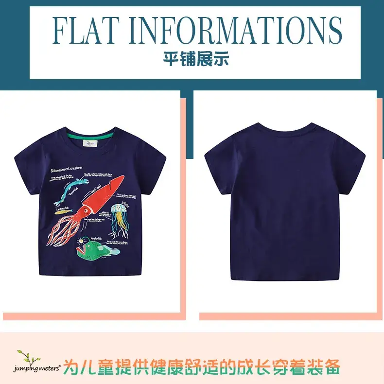 Boys T-Shirt Navy Blue Graphic Print Cross Border
