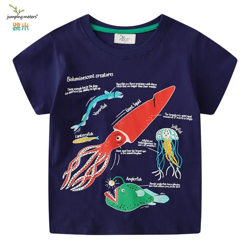 Boys T-Shirt Navy Blue Graphic Print Cross Border