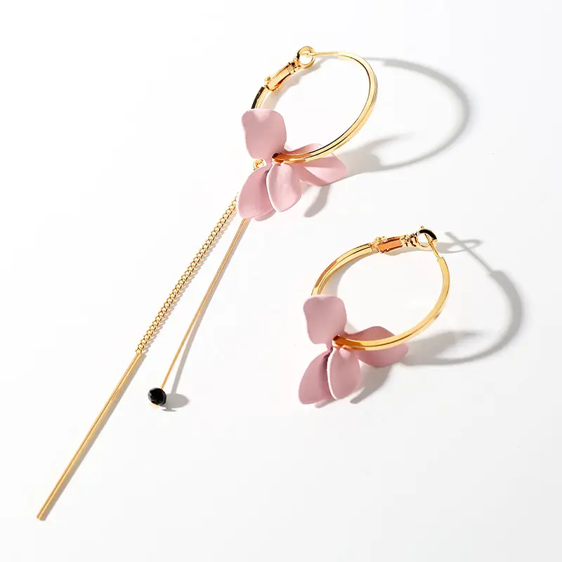 925 Silver Flower Earrings for Women Long Design - Image 5