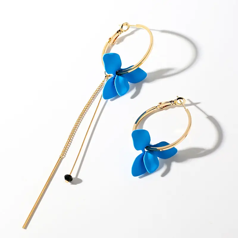 925 Silver Flower Earrings for Women Long Design - Image 6
