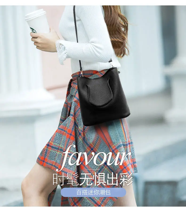 2025 New Korean Style All-match Litchi Pattern Open Portable Shoulder Bag Women's Bag Four-piece Set Women's Bag for Foreign Trade — feature 12
