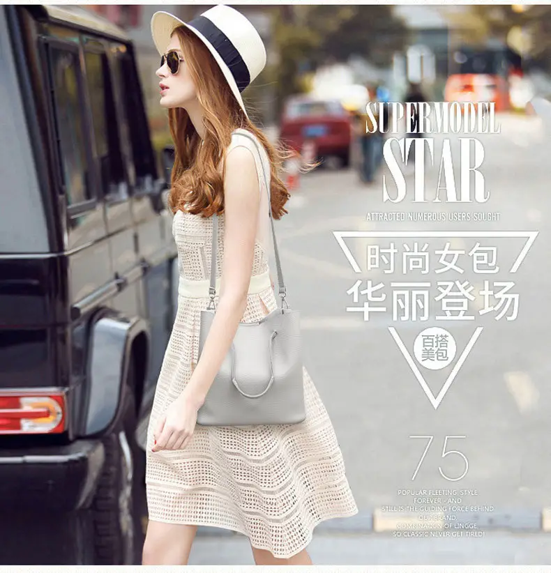 2025 New Korean Style All-match Litchi Pattern Open Portable Shoulder Bag Women's Bag Four-piece Set Women's Bag for Foreign Trade — feature 14