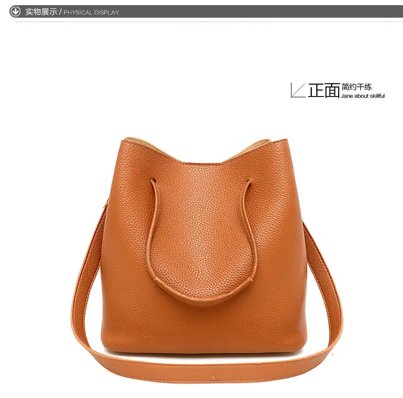2025 New Korean Style All-match Litchi Pattern Open Portable Shoulder Bag Women's Bag Four-piece Set Women's Bag for Foreign Trade — feature 22