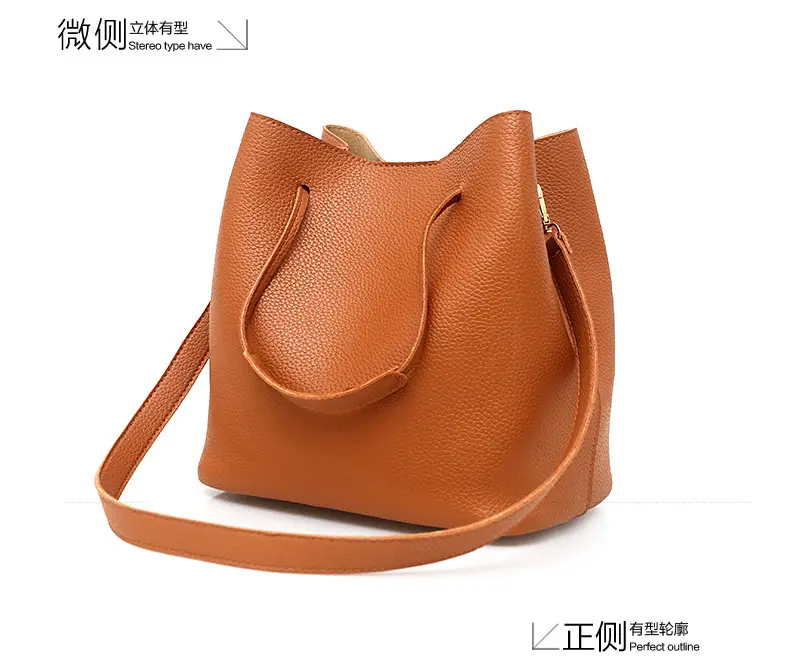 2025 New Korean Style All-match Litchi Pattern Open Portable Shoulder Bag Women's Bag Four-piece Set Women's Bag for Foreign Trade — feature 23