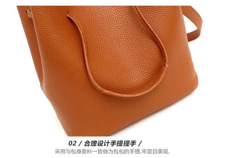 2025 New Korean Style All-match Litchi Pattern Open Portable Shoulder Bag Women's Bag Four-piece Set Women's Bag for Foreign Trade — feature 26