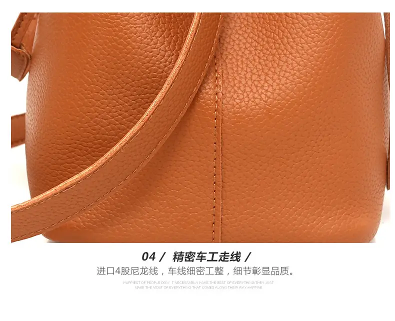 2025 New Korean Style All-match Litchi Pattern Open Portable Shoulder Bag Women's Bag Four-piece Set Women's Bag for Foreign Trade — feature 28