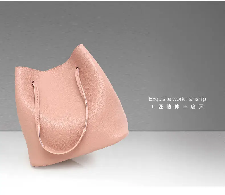 2025 New Korean Style All-match Litchi Pattern Open Portable Shoulder Bag Women's Bag Four-piece Set Women's Bag for Foreign Trade — feature 5