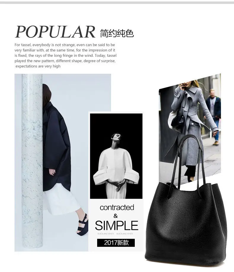 2025 New Korean Style All-match Litchi Pattern Open Portable Shoulder Bag Women's Bag Four-piece Set Women's Bag for Foreign Trade — feature 6
