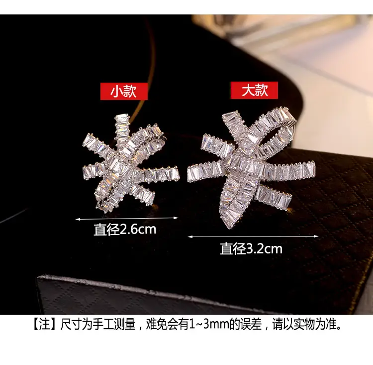 S925 Sterling Silver Zircon Stud Earrings Big Size - Image 7