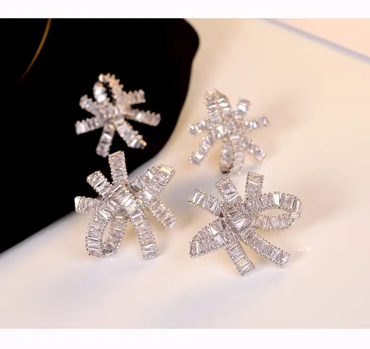 S925 Sterling Silver Zircon Stud Earrings Big Size - Image 8