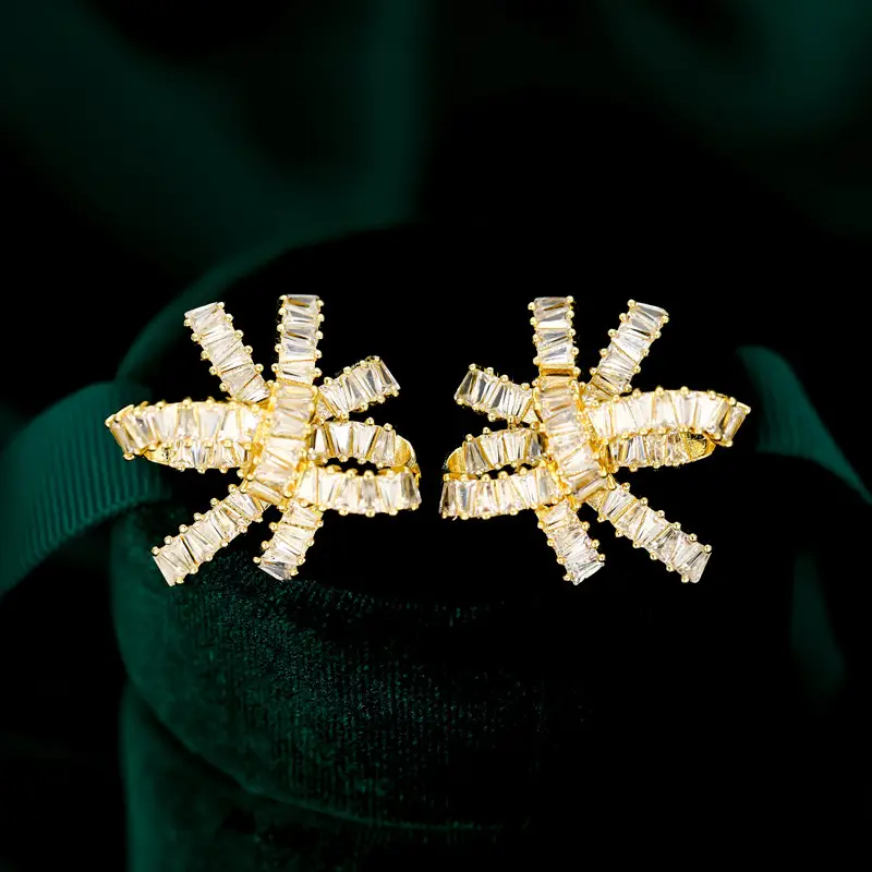 S925 Sterling Silver Zircon Stud Earrings Big Size - Image 4