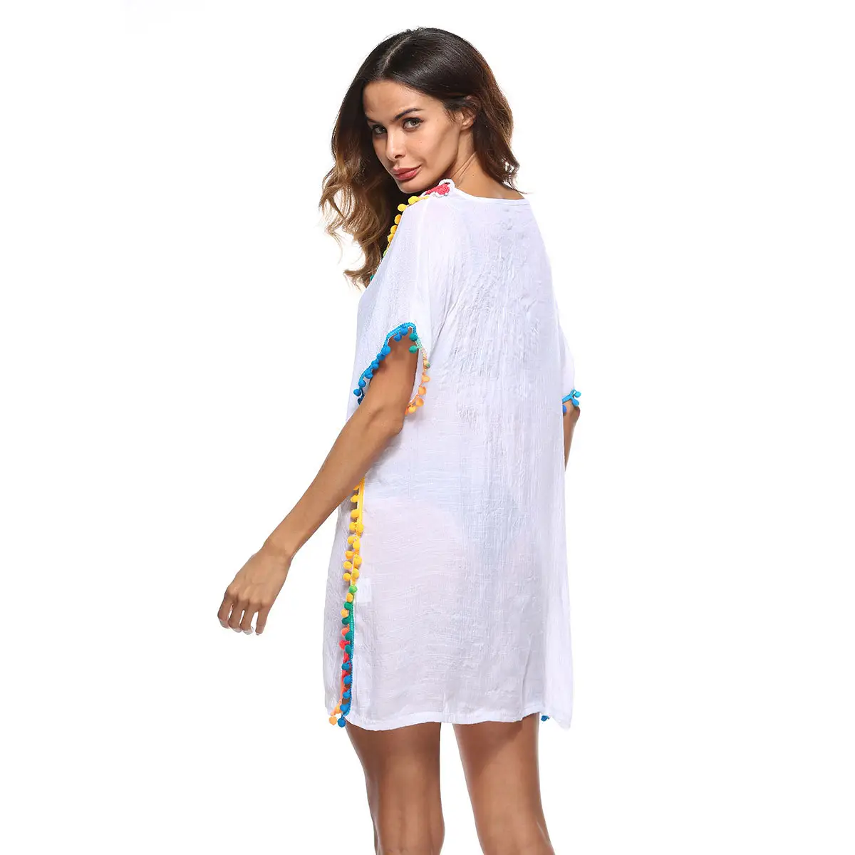 White Cotton Sunscreen Swim Suit for Women Spring New - Image 4