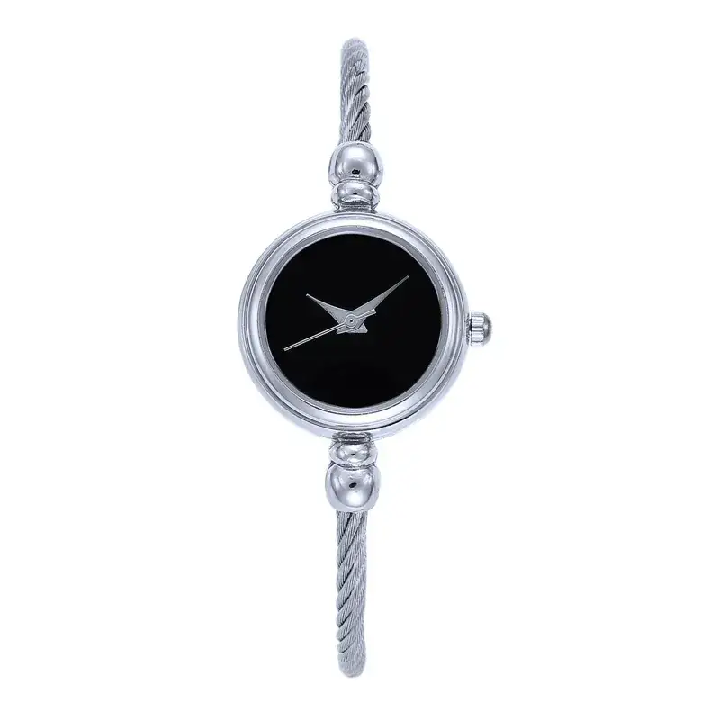 Women's Gold Braided Watch Set with Black Dial - Image 4