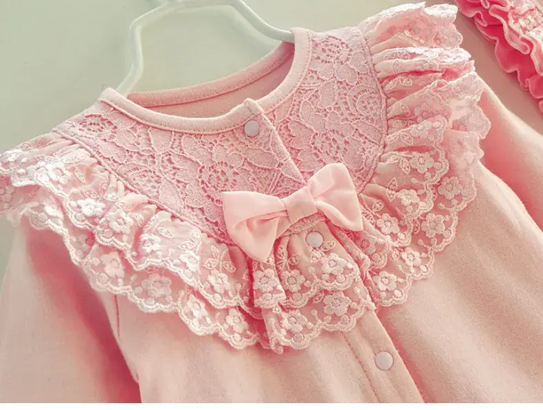 Pink Newborn Siamese Baby Suit Pure Cotton 2017 — feature 5