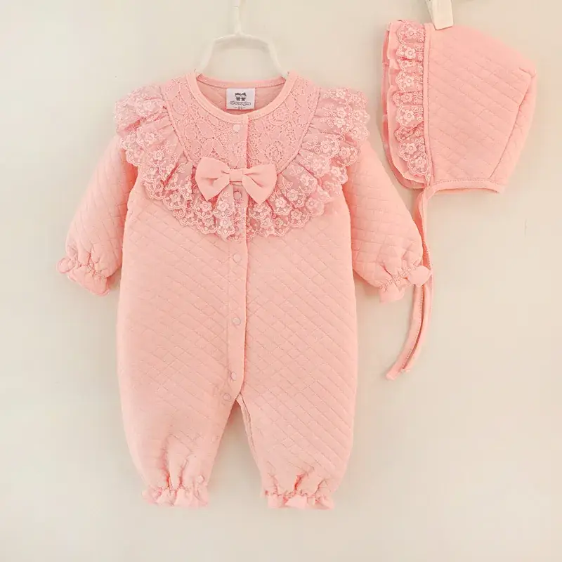 Pink Lace Baby Crawling Set for Newborns — feature 3