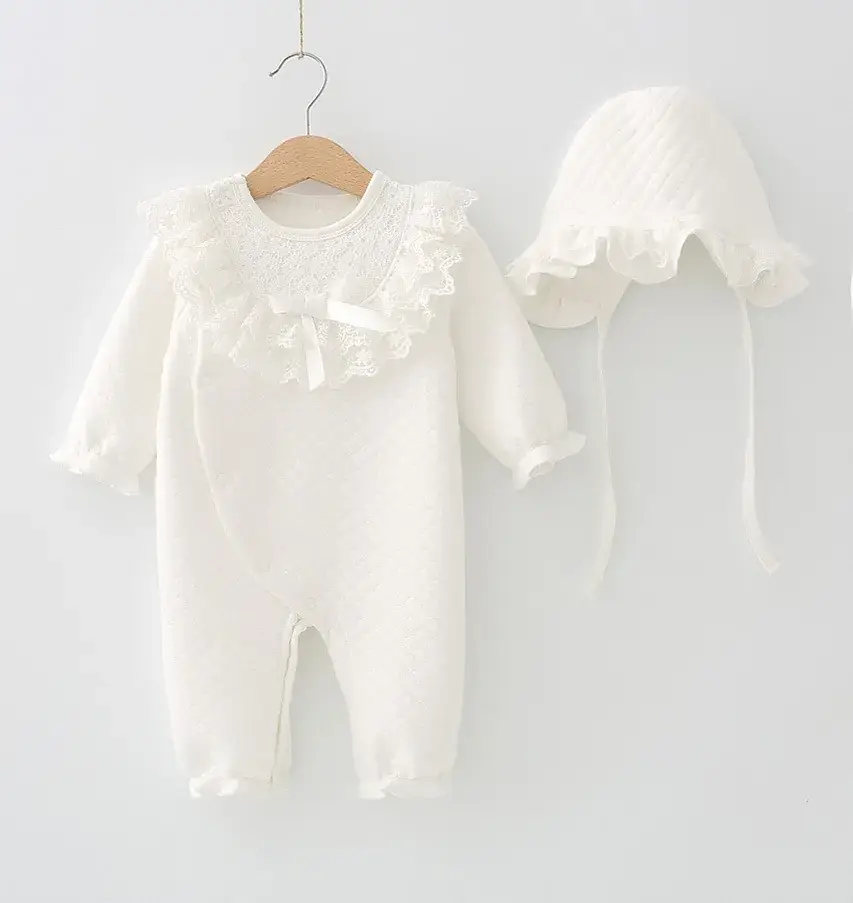 Pink Lace Baby Crawling Set for Newborns - Image 2
