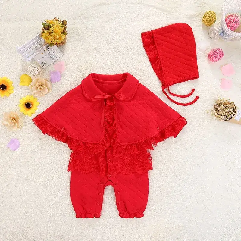 Pink Lace Baby Crawling Set for Newborns - Image 4