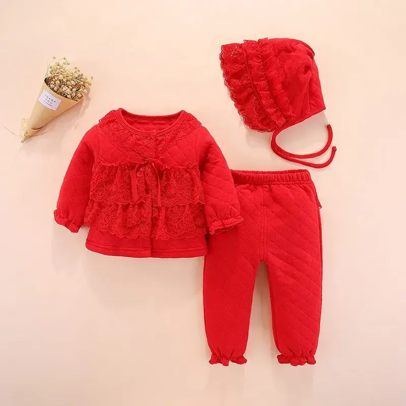 Pink Lace Baby Crawling Set for Newborns - Image 5