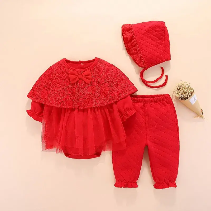 Pink Lace Baby Crawling Set for Newborns - Image 7
