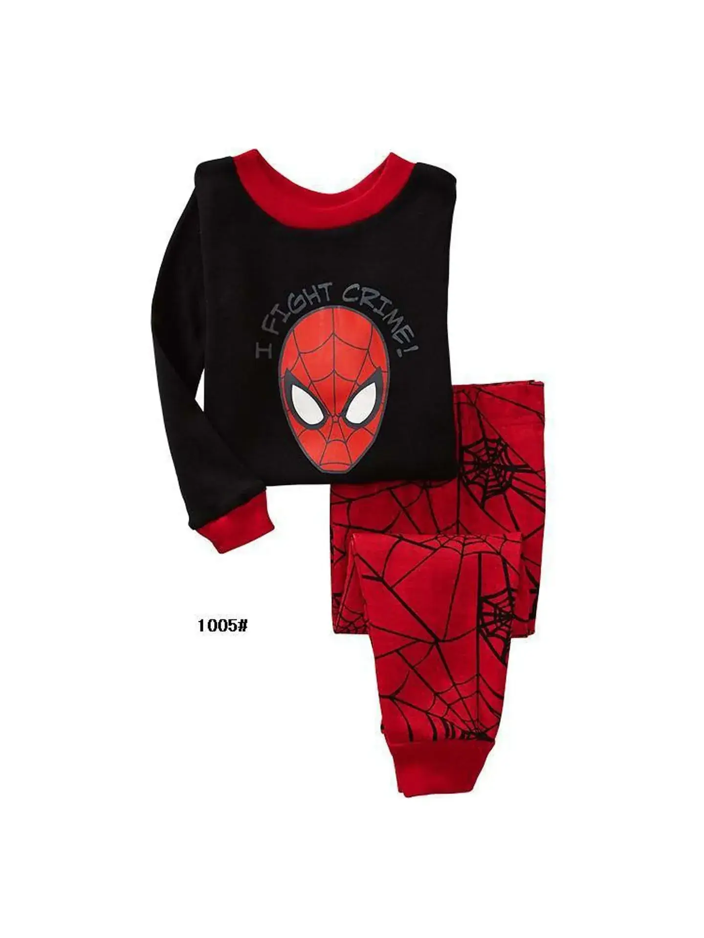 Spiderman Baby Cotton Pajamas Red Blue 3-8Y - Image 8