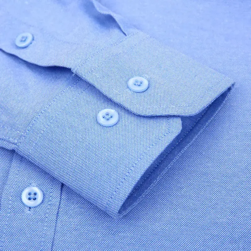 Men's Grey Oxford Shirt Long Sleeve Ironing Free - Image 8