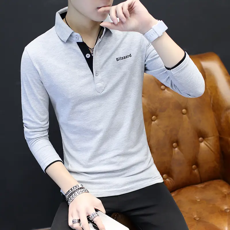 Men's Black Slim Fit T-Shirt with Stand Collar - Image 5
