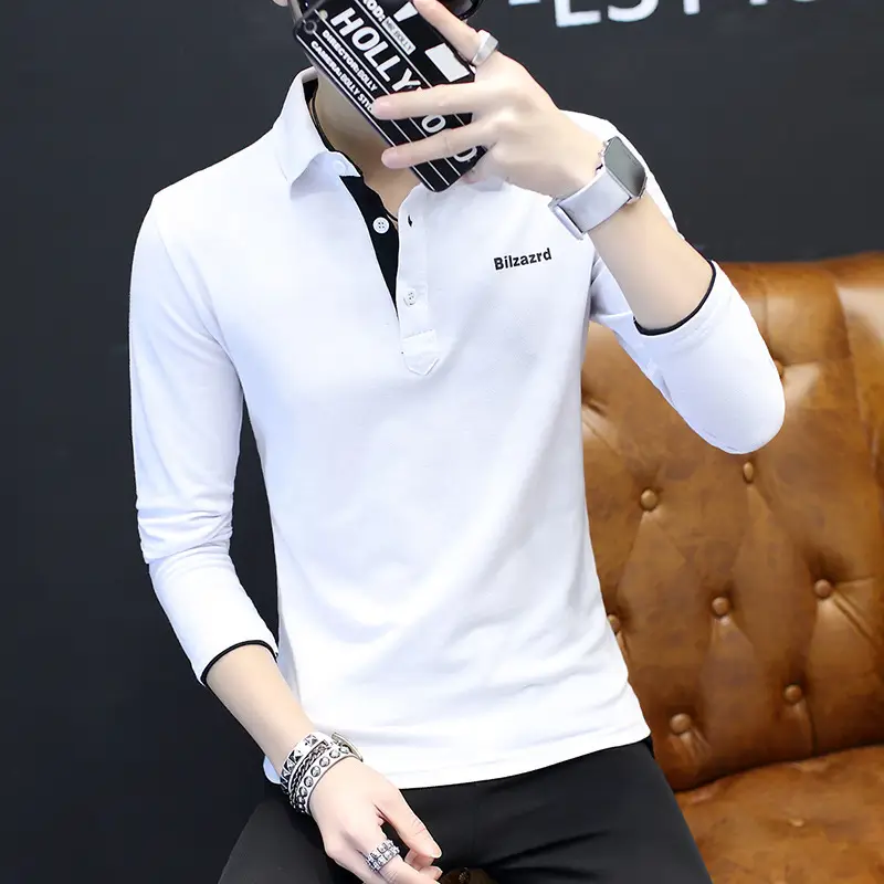 Men's Black Slim Fit T-Shirt with Stand Collar - Image 6
