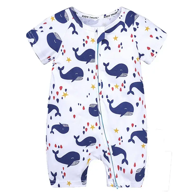 Newborn Cotton Romper with Lion Print One-Piece