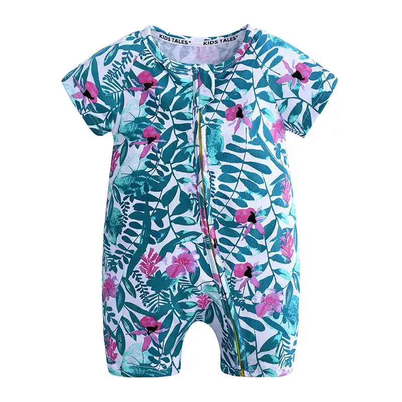 Newborn Cotton Romper with Lion Print One-Piece