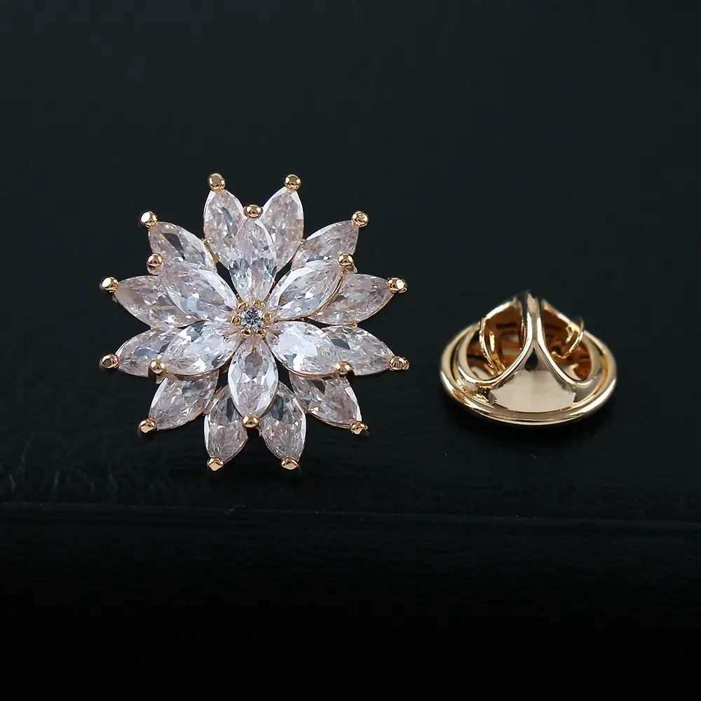 Double-Layer Crystal Sunflower Brooch for Women - Image 6