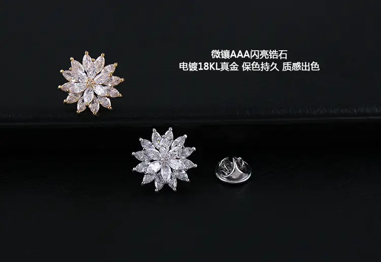 Double-Layer Crystal Sunflower Brooch for Women — feature 17