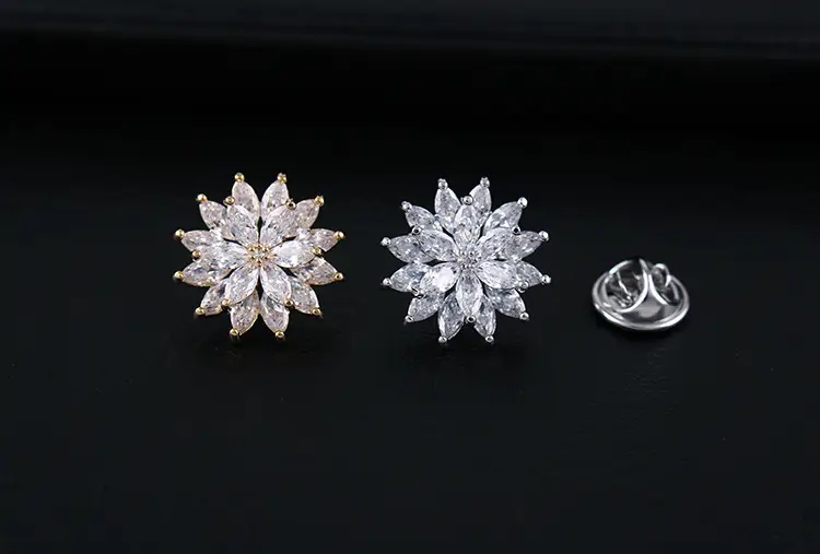 Double-Layer Crystal Sunflower Brooch for Women — feature 23